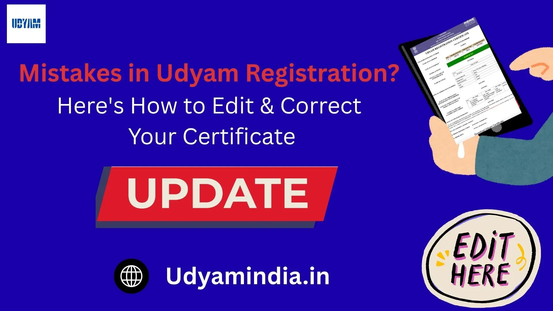 Edit Udyam Registration Certificate