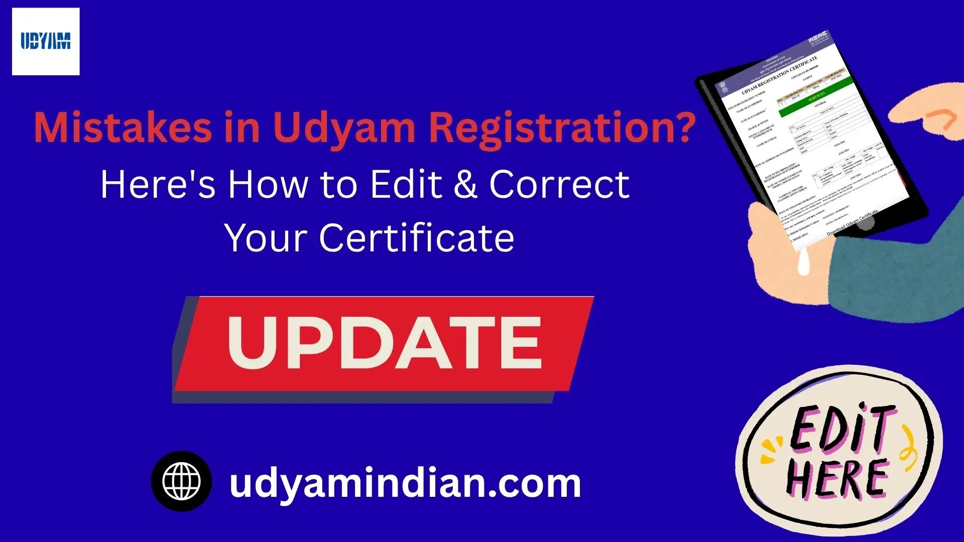 Edit Udyam Registration Certificate