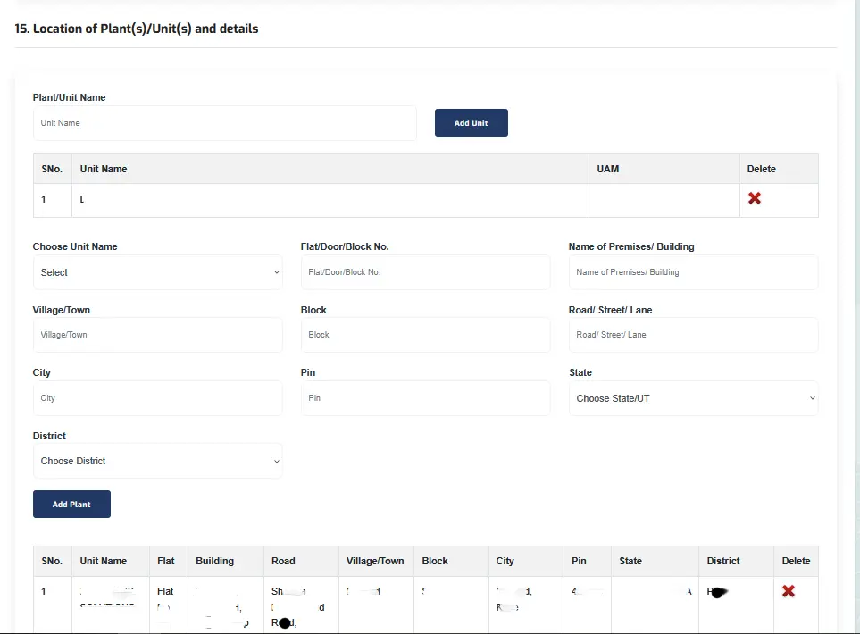 udyam edit form screen