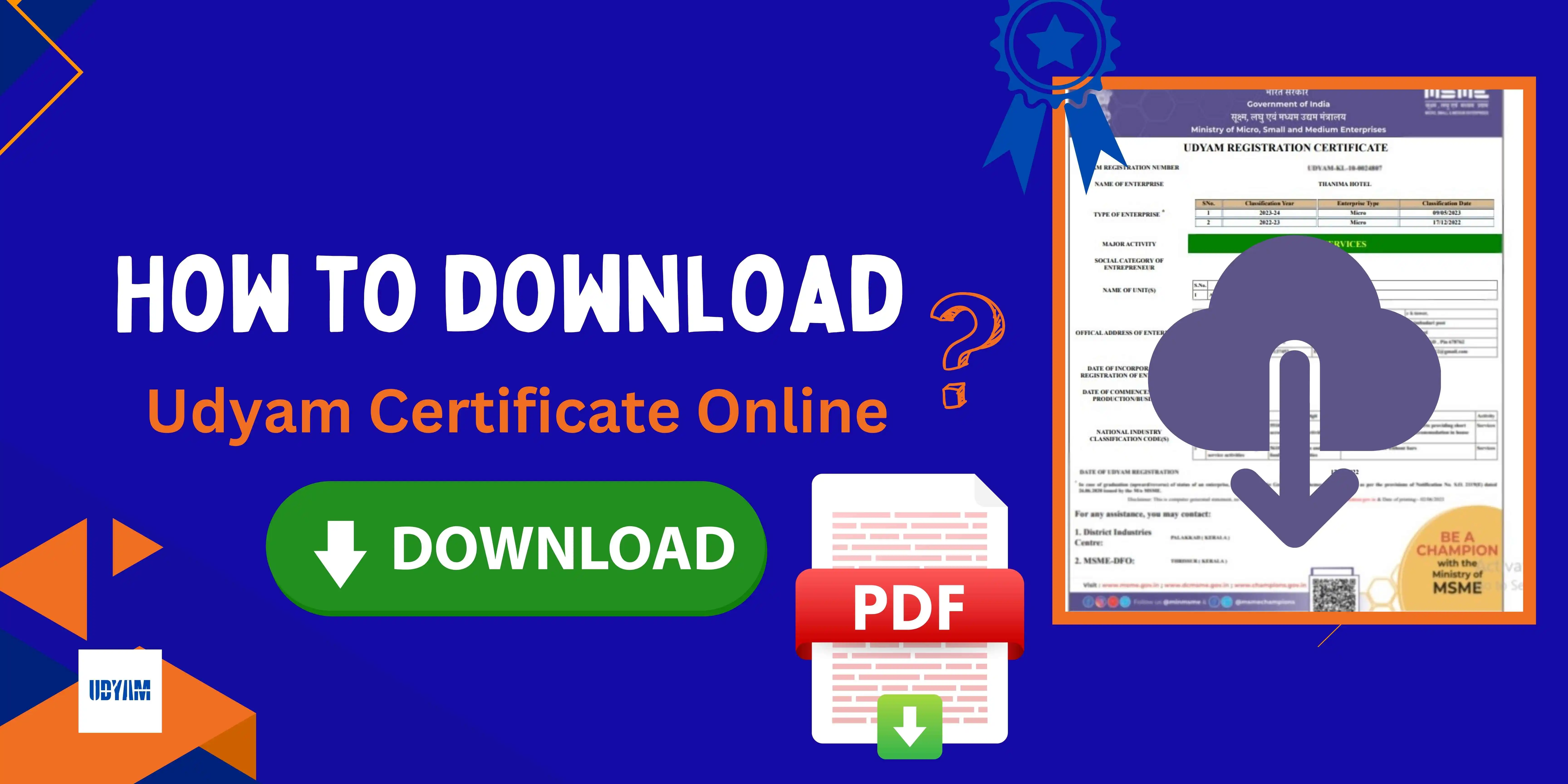 How to Download Udyam Certificate - Online